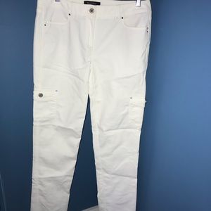 Winter white cargo pants
